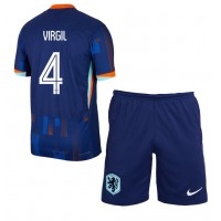 Maglie da calcio Olanda Virgil van Dijk #4 Seconda Maglia Bambino Europei 2024 Manica Corta (+ Pantaloni corti)
